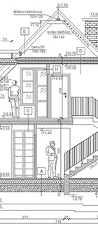 projekt indywidualny - budynek mieszkalny jednorodzinny - przekrój